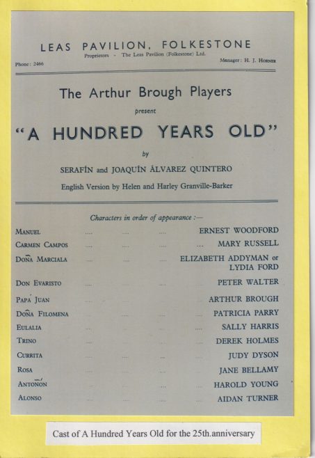 Cast list for 'A Hundred Years Old'